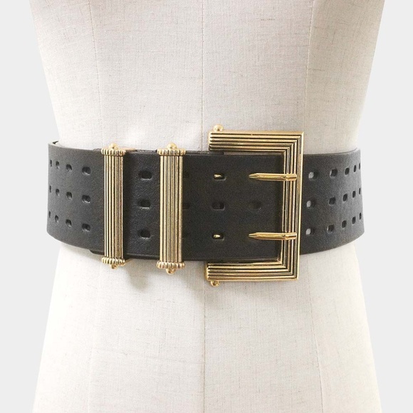 Gold and Black - 36" Bling Elastic Belt new - Picture 1 of 1